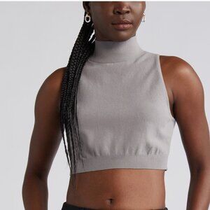 NWT Open Edit Mock Crop Sweater Top M